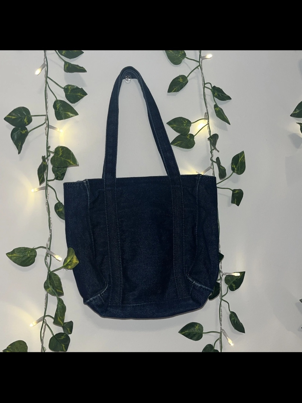 Y2K Aéropostale Blue Jean Denim Mini Tote Bag Snap Close Zipper Girl Pocket Cute - Picture 2 of 7